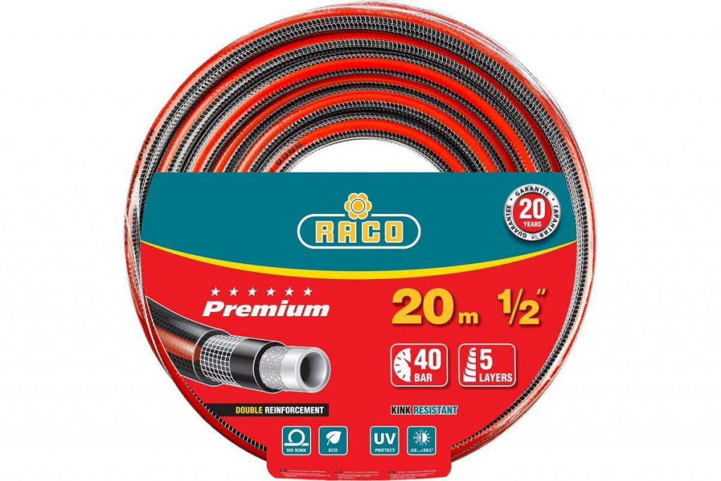 Шланг Raco Premium 1/2, 20м шланг джилекс удав 1 1 2 20м дренажный 9111