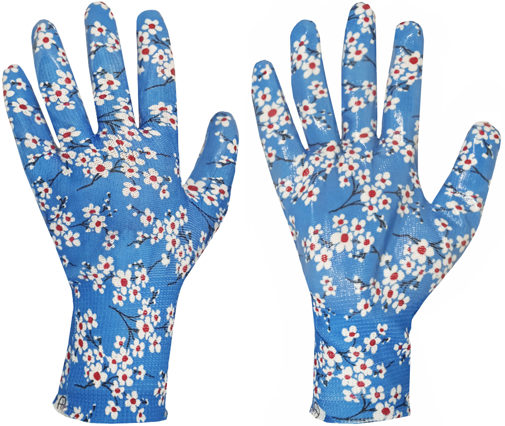 Перчатки Солнце Сад из полиэстра с полиуретановым покрытием голубые S 1 пара перчатки gward нейлон с полиуретановым покрытием белые 9l 1 пара
