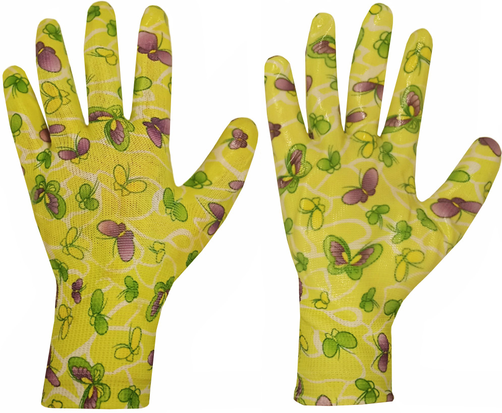 Перчатки Солнце Сад из полиэстра с полиуретановым покрытием желтые L 1 пара