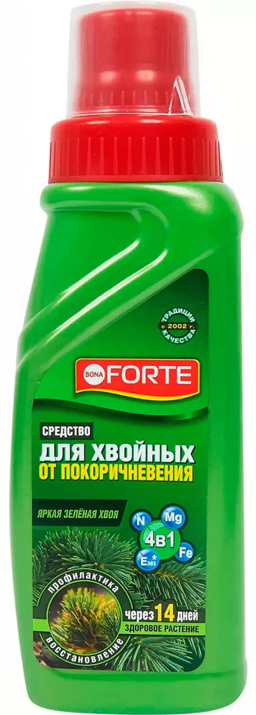 Средство жидкое "Bona Forte" 4в1 от покоричневения хвои 285мл