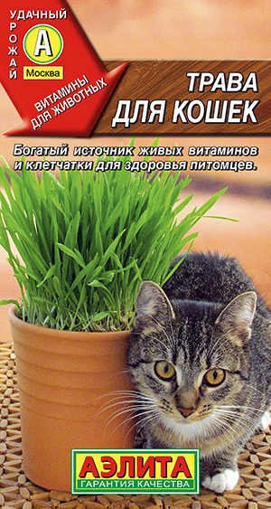 цена Семена Трава для кошек Аэлита 20г