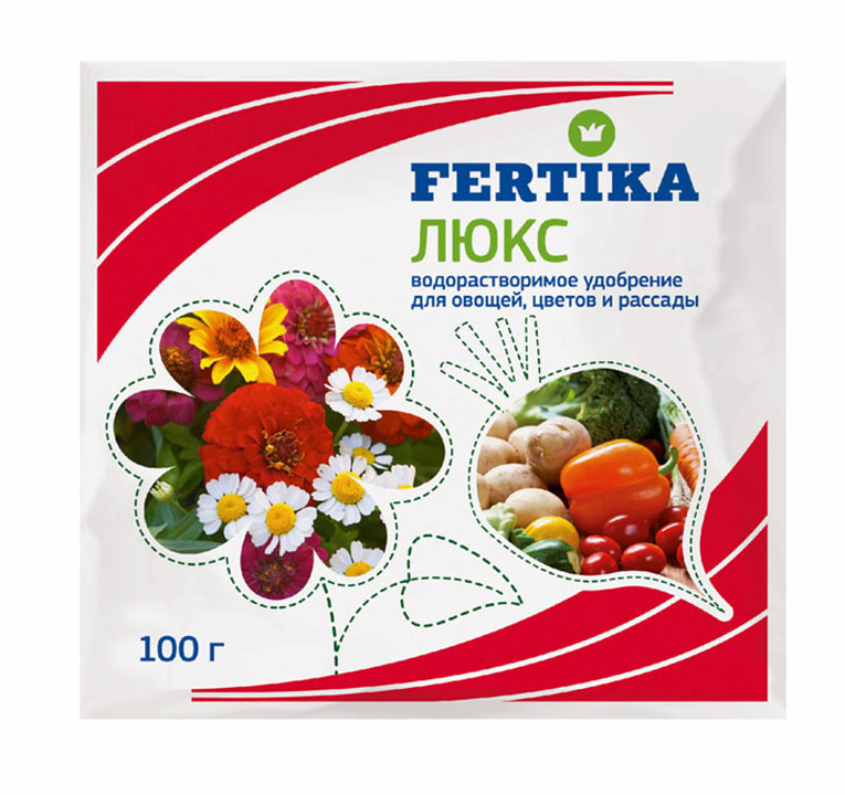 Люкс Fertika водорастворимое удобрение 100г удобрение водорастворимое агролюкс томат 100г мосагро