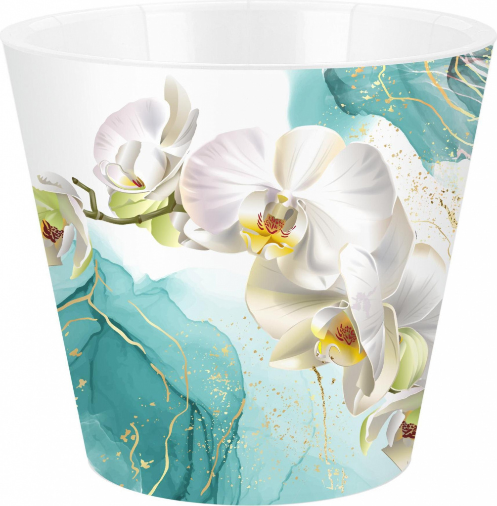 цена Горшок для цветов InGreen London Orchid Deco голубая орхидея 1,6л
