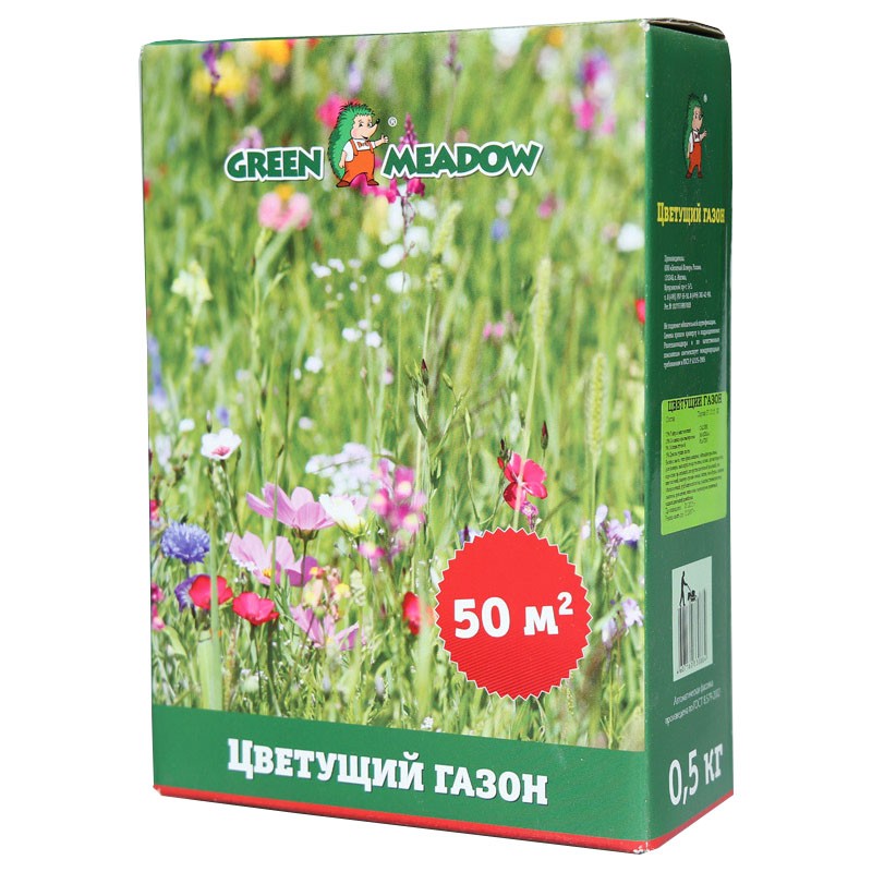 Газон Green Meadow Цветущий 500г смесь семян green meadow цветущий газон 0 5 кг