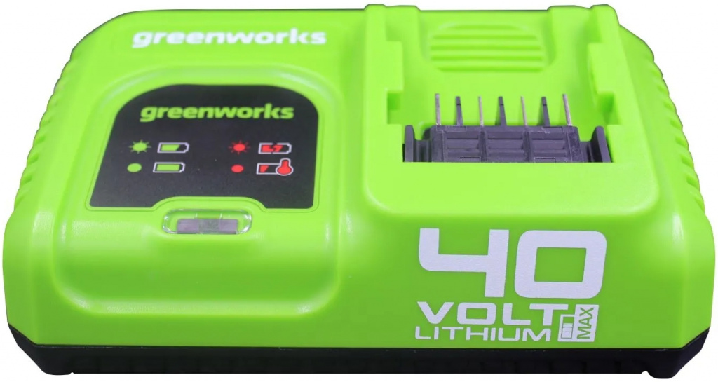 Быстрое зарядное устройство Greenworks 40V, 5А быстрое зарядное устройство greenworks для 2 х аккумуляторов g40uc8 40v