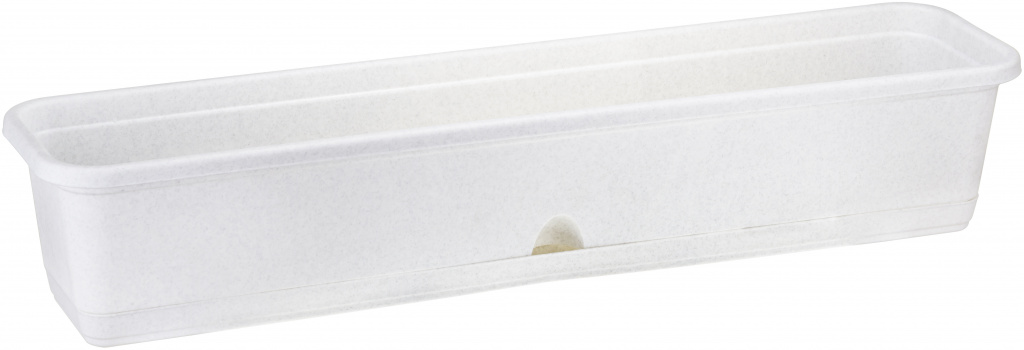ящик балконный алиция с поддоном 60 см пластик белая глина Ящик балконный Idea с поддоном мраморный