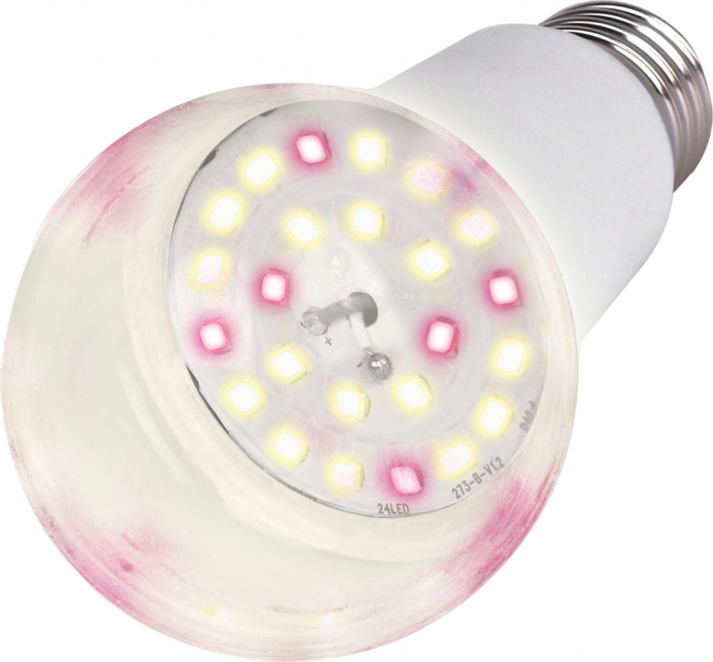 Светодиодная лампа для растений 10Вт Uniel LED-A60-10W-SPFB-E27-CL PLP30WH uniel led a60 15w 3000k e27 cl pls02wh