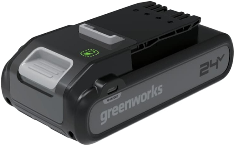 Аккумулятор Greenworks 24V, 4Ач, с двумя USB-C разъемами аккумулятор g24b4 24v 4ач с двумя usb c разъемами