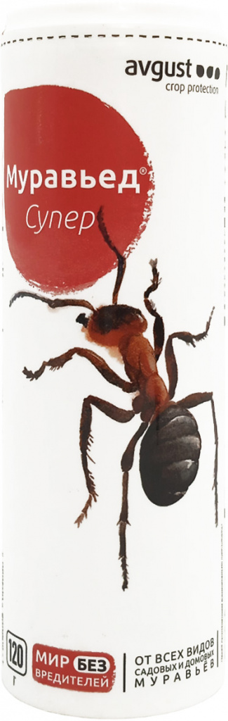 Муравьед Супер Avgust от всех видов садовых и домашних муравьев 120г гранулы август эко банка 120 г от всех видов садовых и рыжих домашних муравьёв