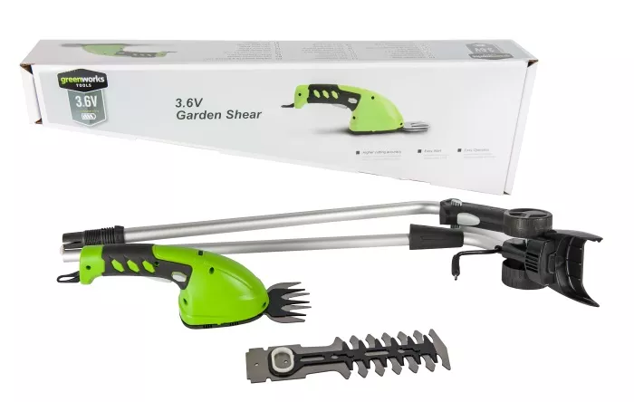 Ножницы "Greenworks" 3,6V садовые с встроенным аккумулятором 2 Ah и телескопической ручкой
