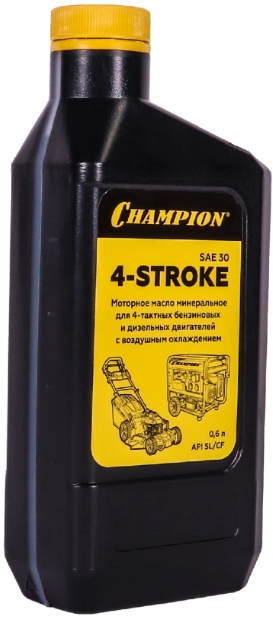 Масло Champion для 4-тактных двигателей минеральное SAE 30 API SL/CF 0,6л масло для 4 тактных двигателей champion зимнее полусинтетическое 1 л 952853