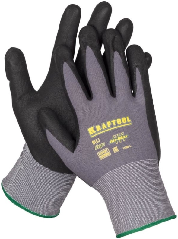 Перчатки Kraftool с покрытием из вспененного нитрила размер M