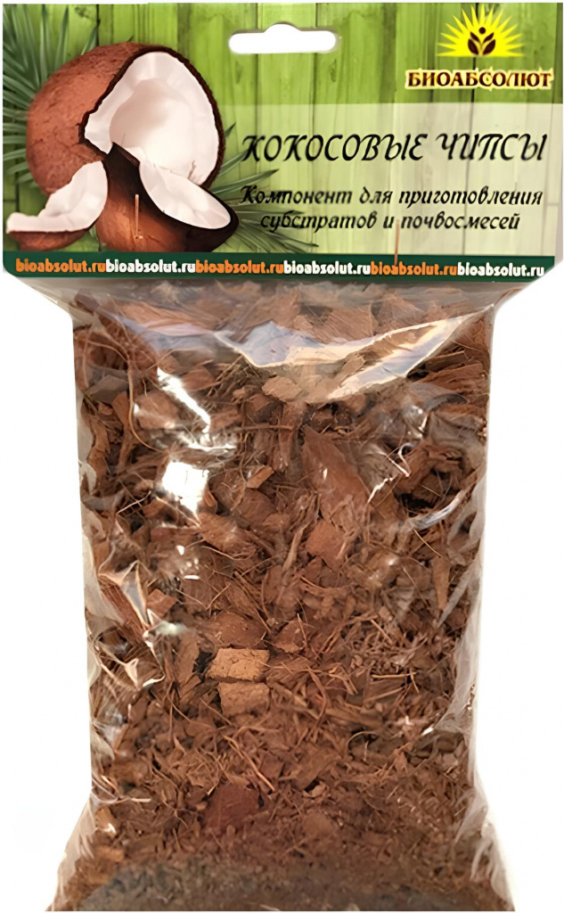 Кокосовые чипсы Биоабсолют 1л кокосовый субстрат универсальный 25 л 100% кокосовый торф