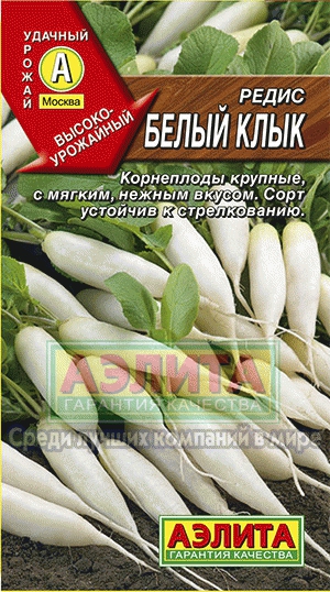 семена овощей редис белый клык Семена Редис Аэлита Белый клык 3г