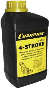 цена Масло Champion для 4-тактных двигателей минеральное SAE 30 API SL/CF 1л